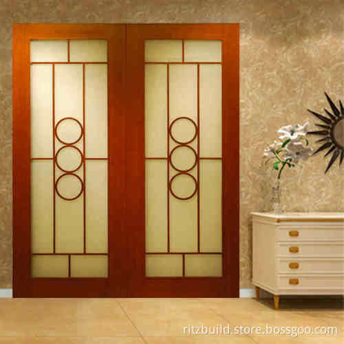 Hotel Home Sliding Interor Wooden and Glass Door